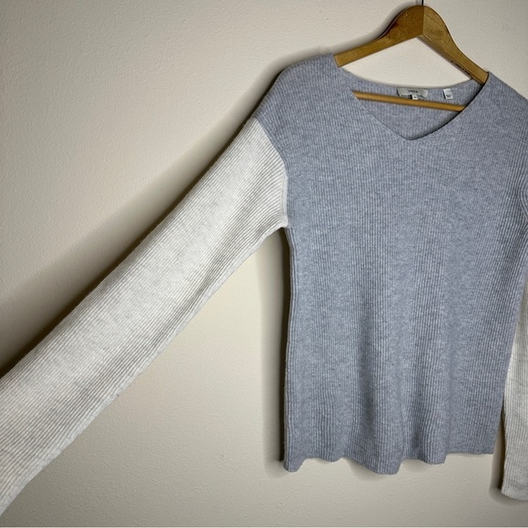 Vince Wool Cashmere Ribbed Color Block Knit Sweater Size M - Picture 3 of 7